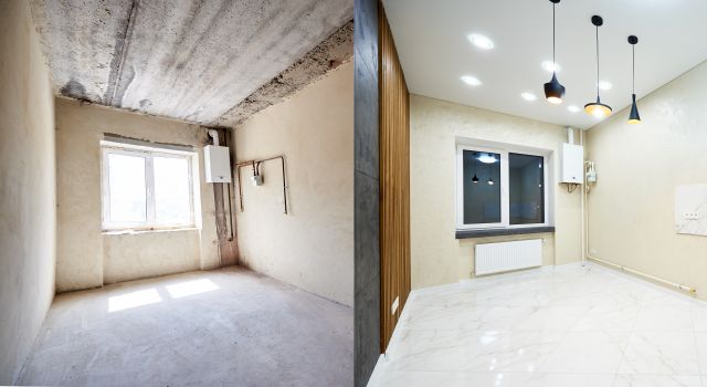 Rekonstrukce bytu před a po